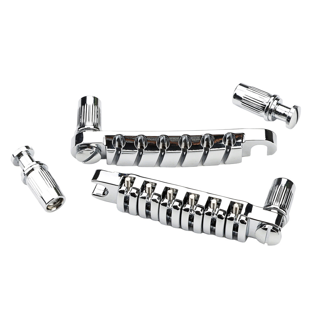 Tune-O-Matic LP SG Electric Guitar Bridge +Guitar Stop Bar Tailpiece with Anchors And Studs for LP SG Guitars Chrome Black