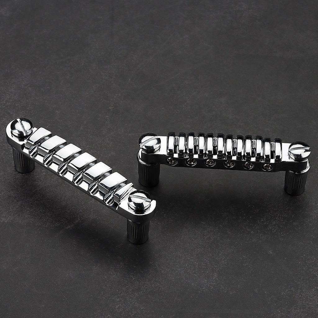 Tune-O-Matic LP SG Electric Guitar Bridge +Guitar Stop Bar Tailpiece with Anchors And Studs for LP SG Guitars Chrome Black