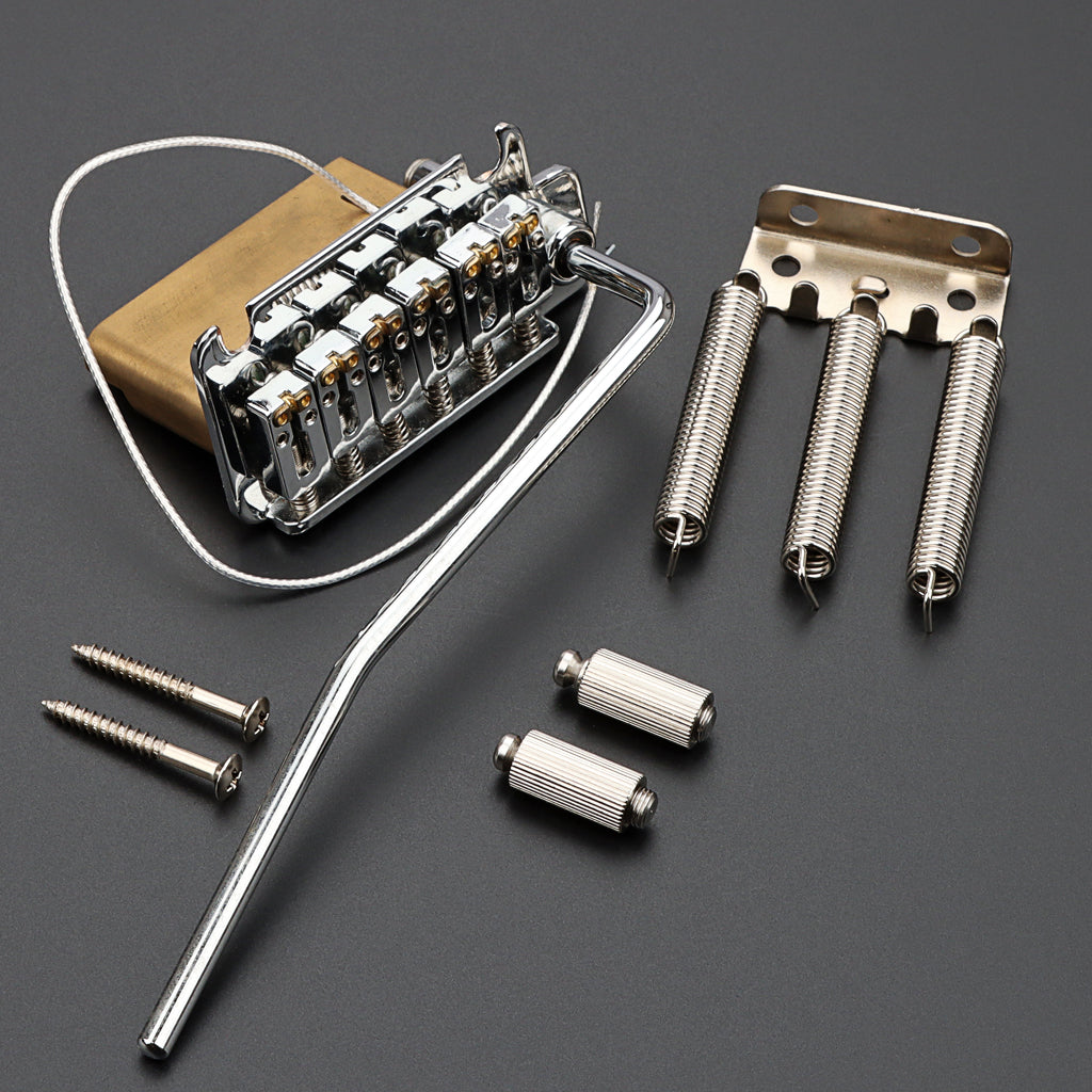 2 Point Guitar Tremolo Bridge with Tremolo System Brass Block Push In Arm for Electric Guitar Parts