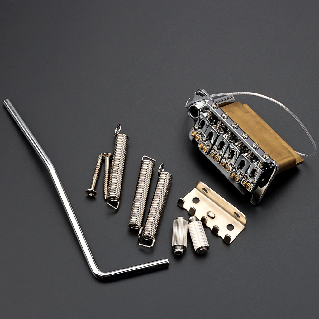 2 Point Guitar Tremolo Bridge with Tremolo System Brass Block Push In Arm for Electric Guitar Parts