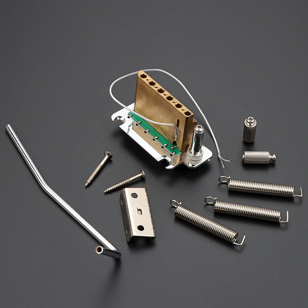 2 Point Guitar Tremolo Bridge with Tremolo System Brass Block Push In Arm for Electric Guitar Parts