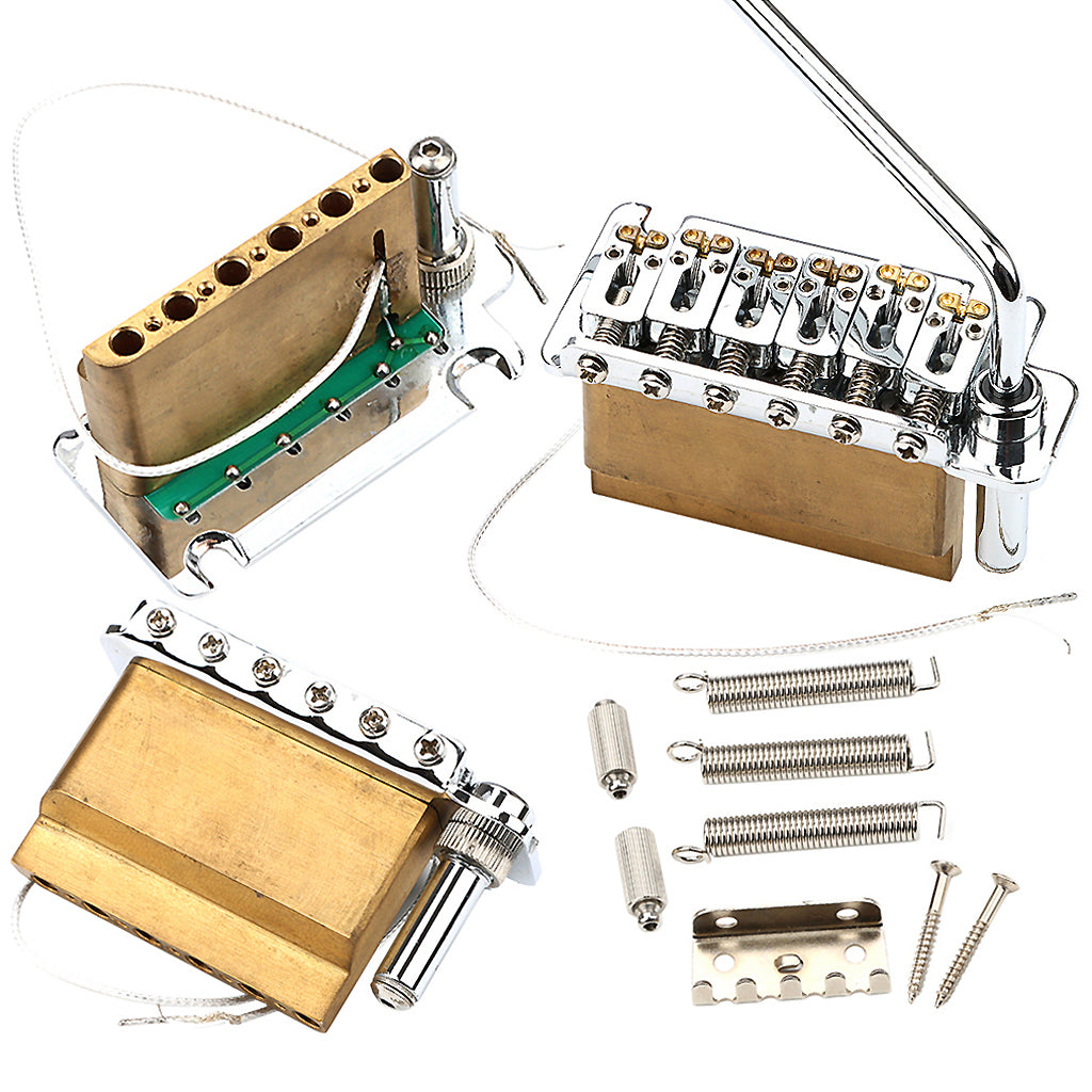 2 Point Guitar Tremolo Bridge with Tremolo System Brass Block Push In Arm for Electric Guitar Parts