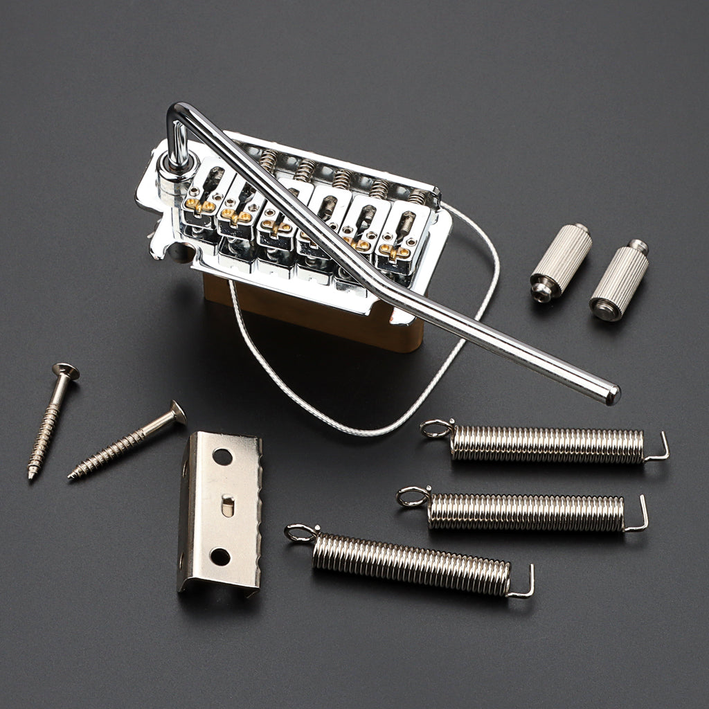 2 Point Guitar Tremolo Bridge with Tremolo System Brass Block Push In Arm for Electric Guitar Parts