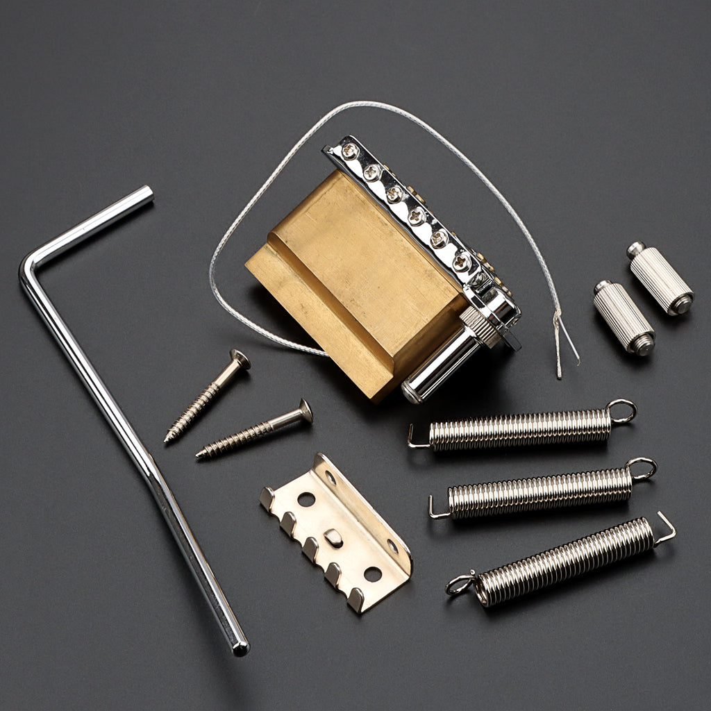 2 Point Guitar Tremolo Bridge with Tremolo System Brass Block Push In Arm for Electric Guitar Parts