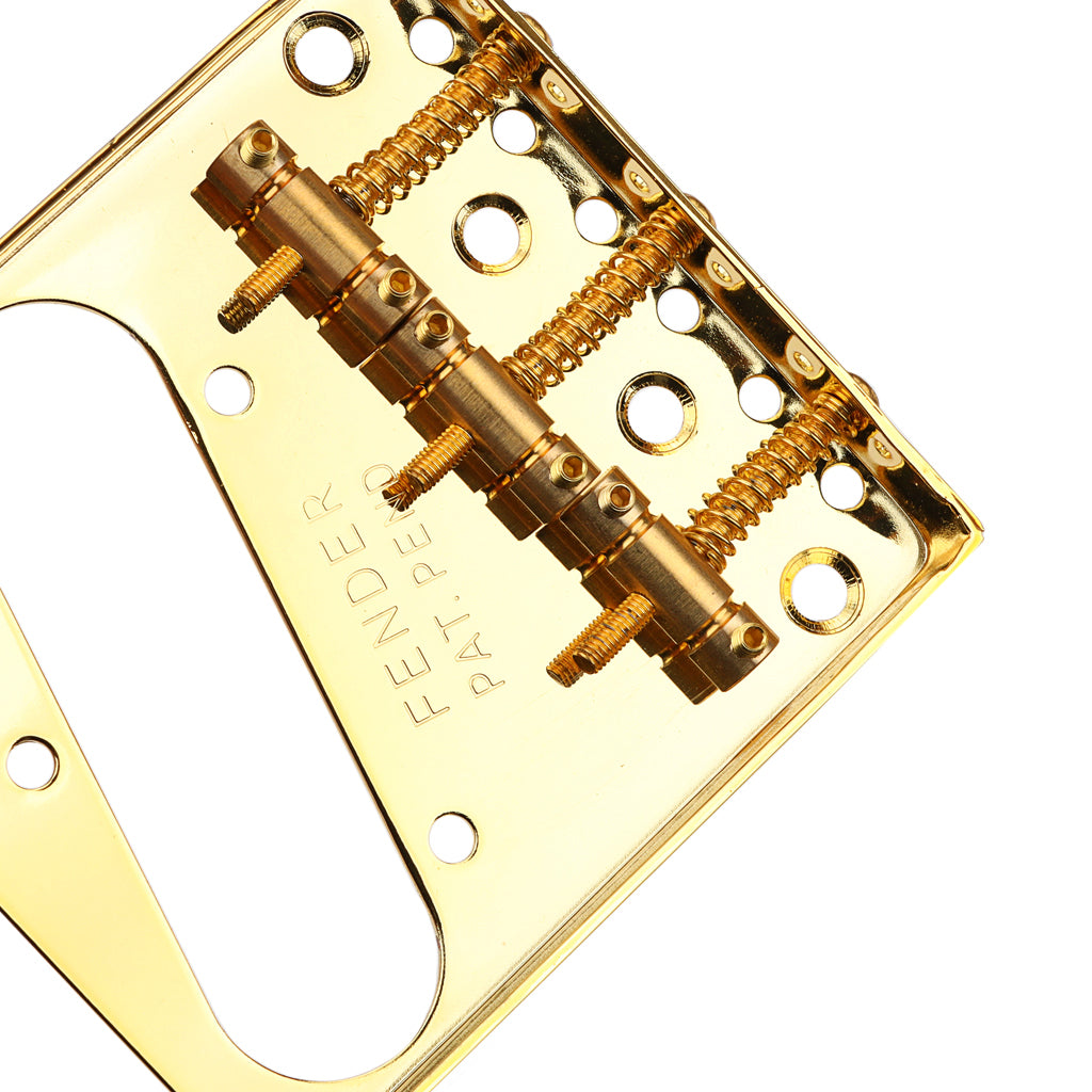 54mm Vintage Telecaster Bridge Brass 3-Saddles for Tele TL Style Electric Guitar Gold