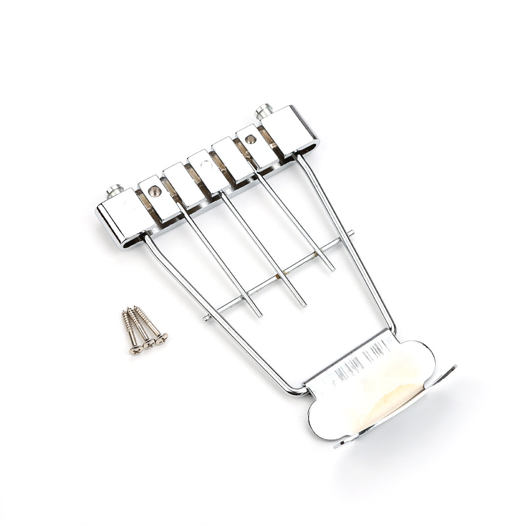 6 String Guitar Trapeze Tailpiece Adjustable Guitar Tailpiece Bridge for Archtop Jazz Bass Guitar Chrome