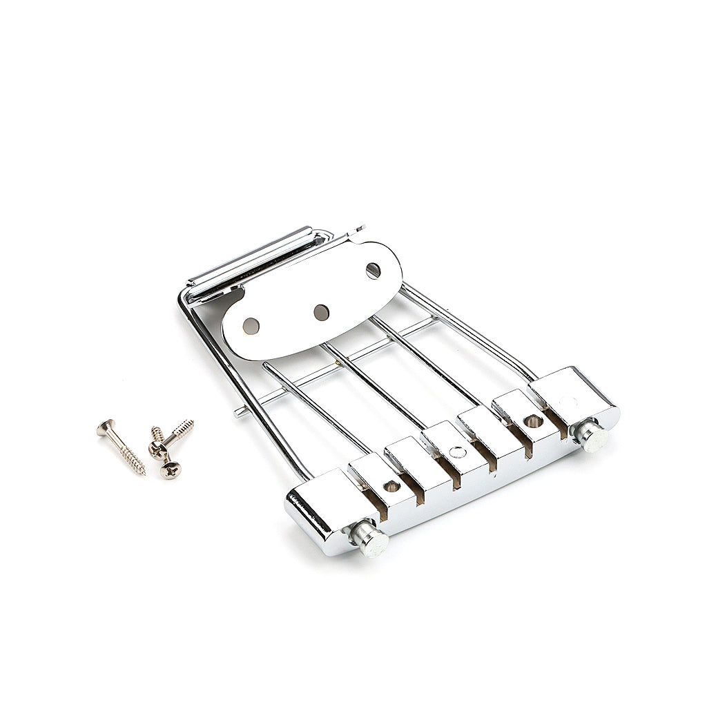 6 String Guitar Trapeze Tailpiece Adjustable Guitar Tailpiece Bridge for Archtop Jazz Bass Guitar Chrome