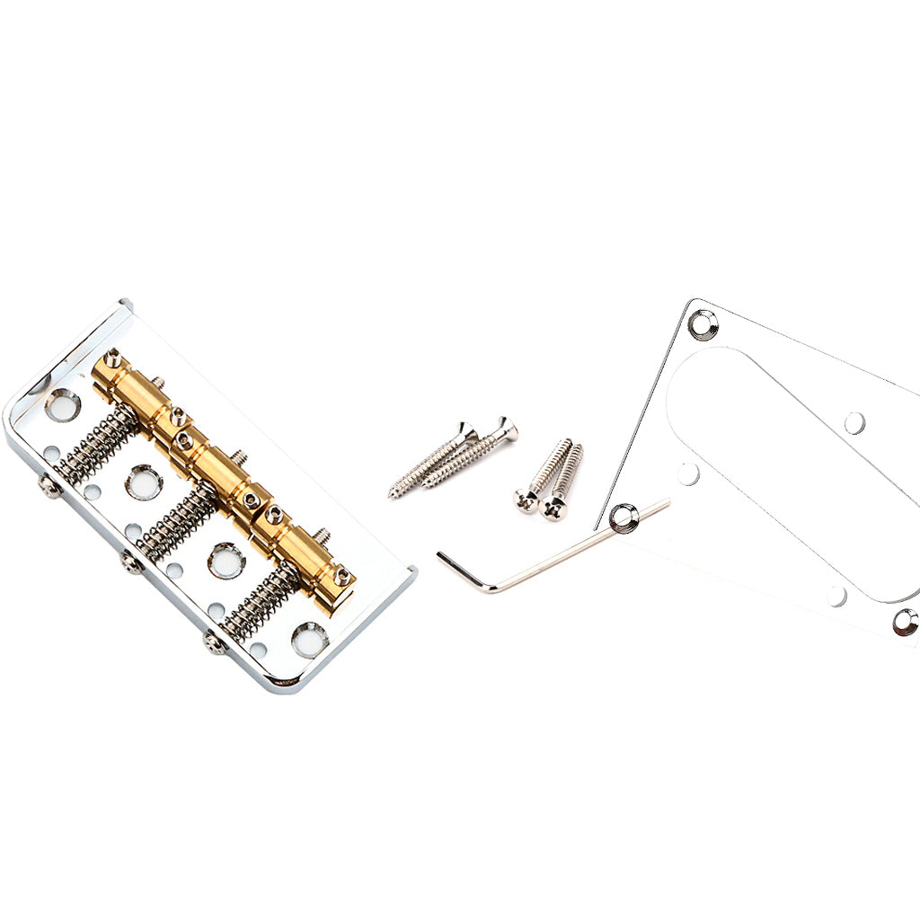 Short Tele Bridge Brass 3-Saddles for TL Style  Chrome Electric Guitar Bridge