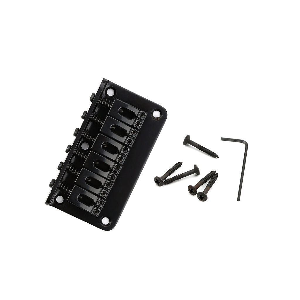 6 String Fixed Hard Tail Guitar Bridge for Electric Guitar Replacement Black