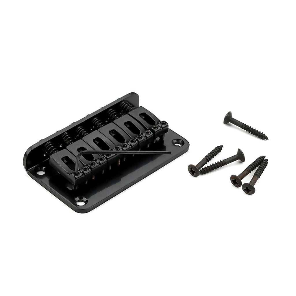 6 String Fixed Hard Tail Guitar Bridge for Electric Guitar Replacement Black