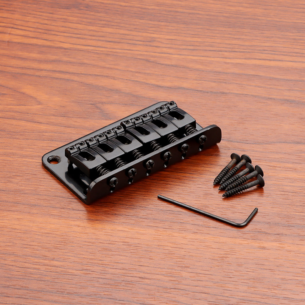 6 String Fixed Hard Tail Guitar Bridge for Electric Guitar Replacement Black