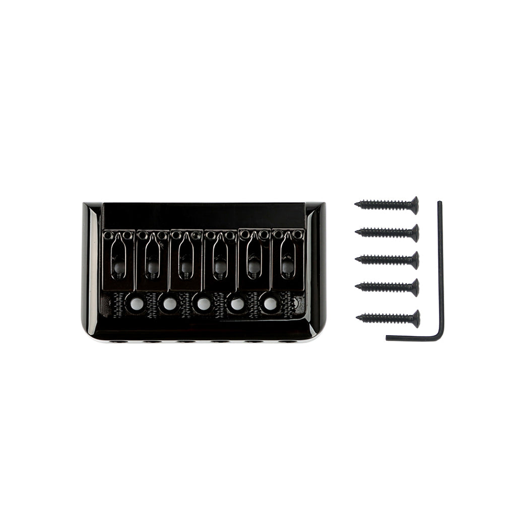 6 String Fixed Hardtail Bridge for Strat Tele Electric Guitar Replacement, Black