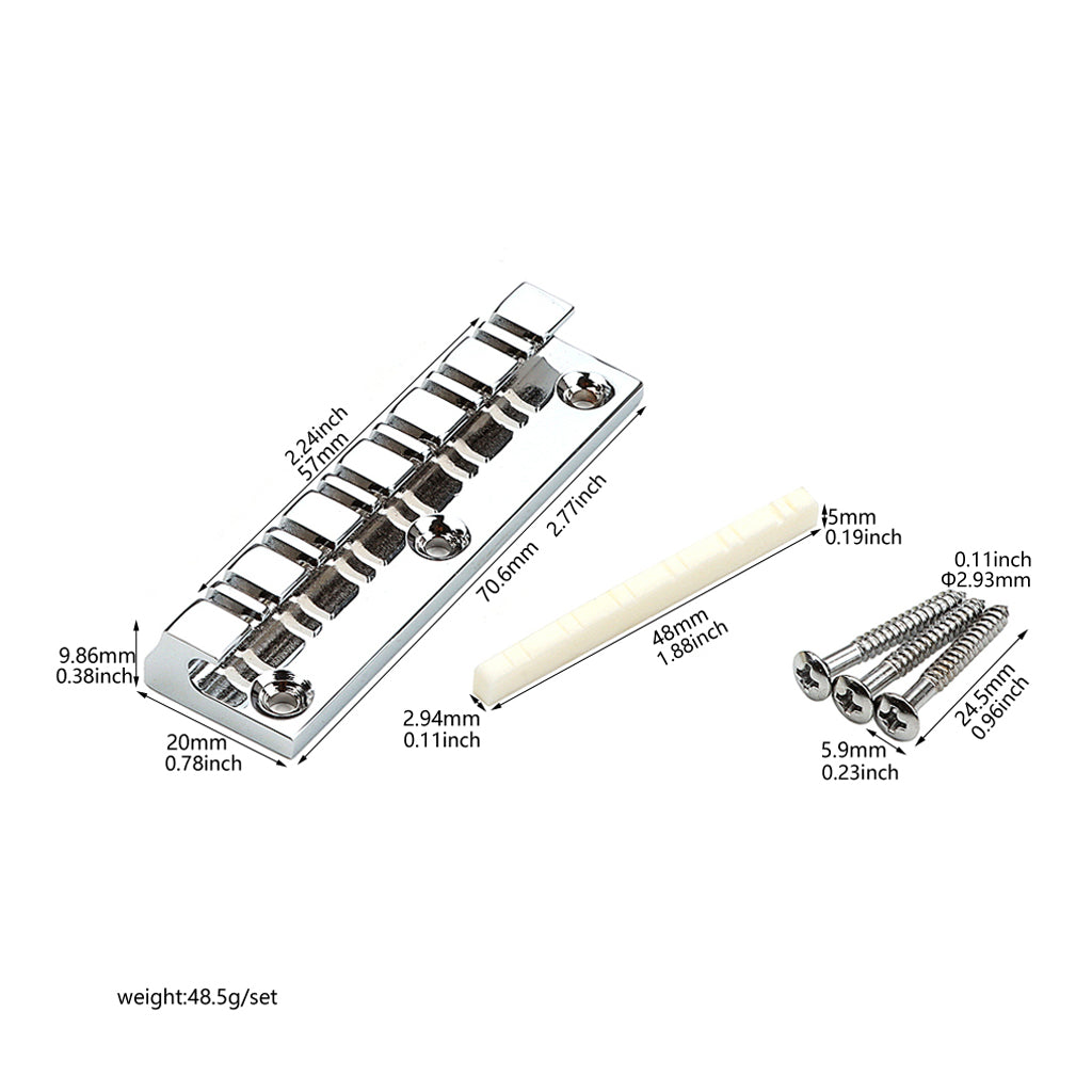 12 String Guitar Tailpiece with Bone Nut for Electric Guitar Replacement Parts