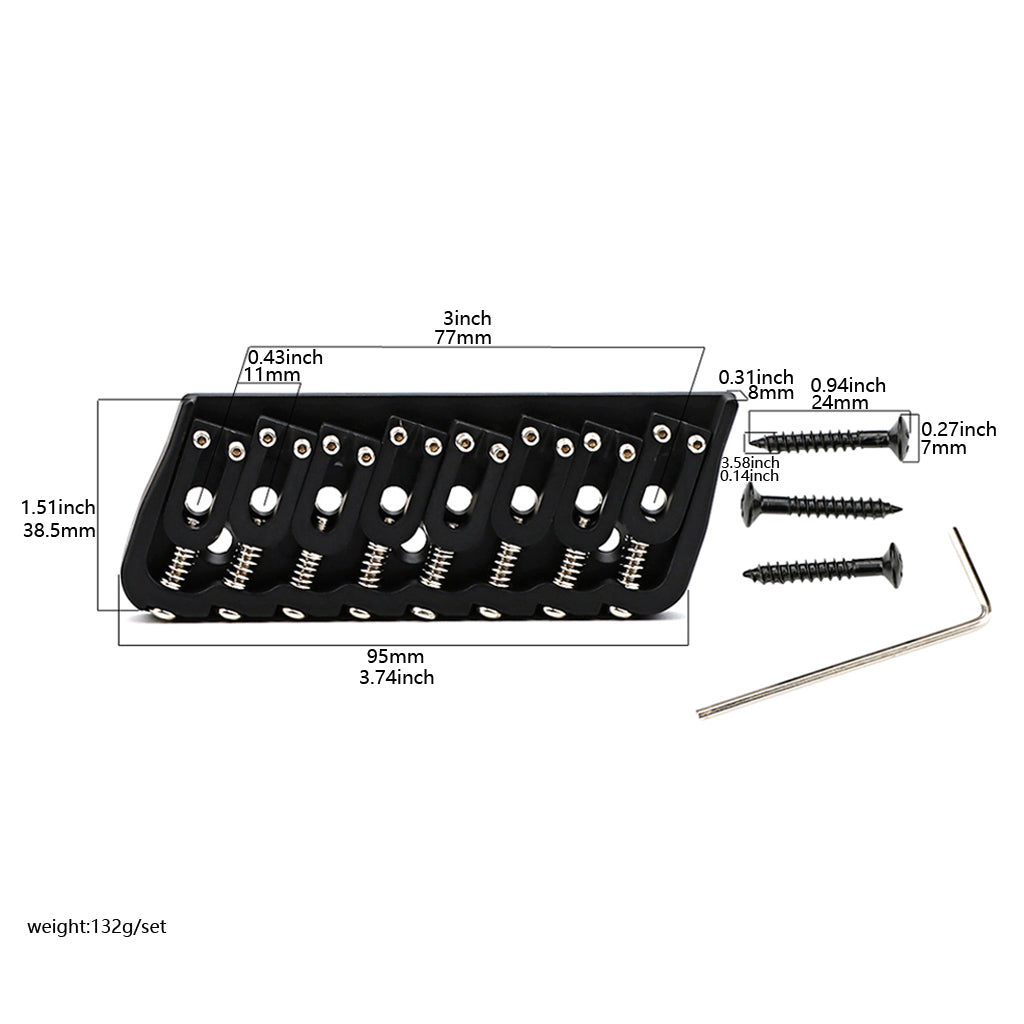 8 Strings Guitar Fixed Bridge Saddle Bridge for Electric Guitar Replacement Part