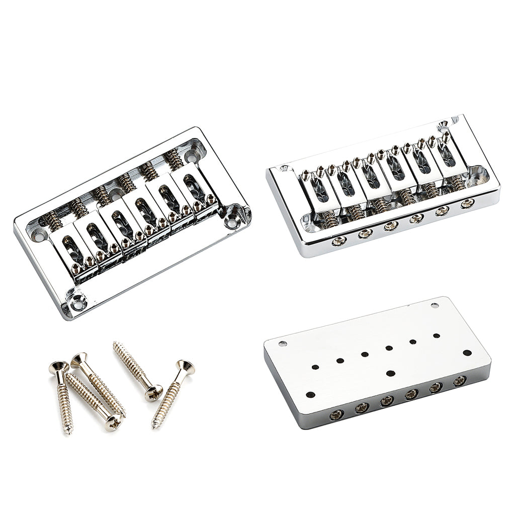 6-string 82mm Roller Hardtail Bridge Electric Guitar Tail Pipe Top Loading Saddle Tailpiece Accessories