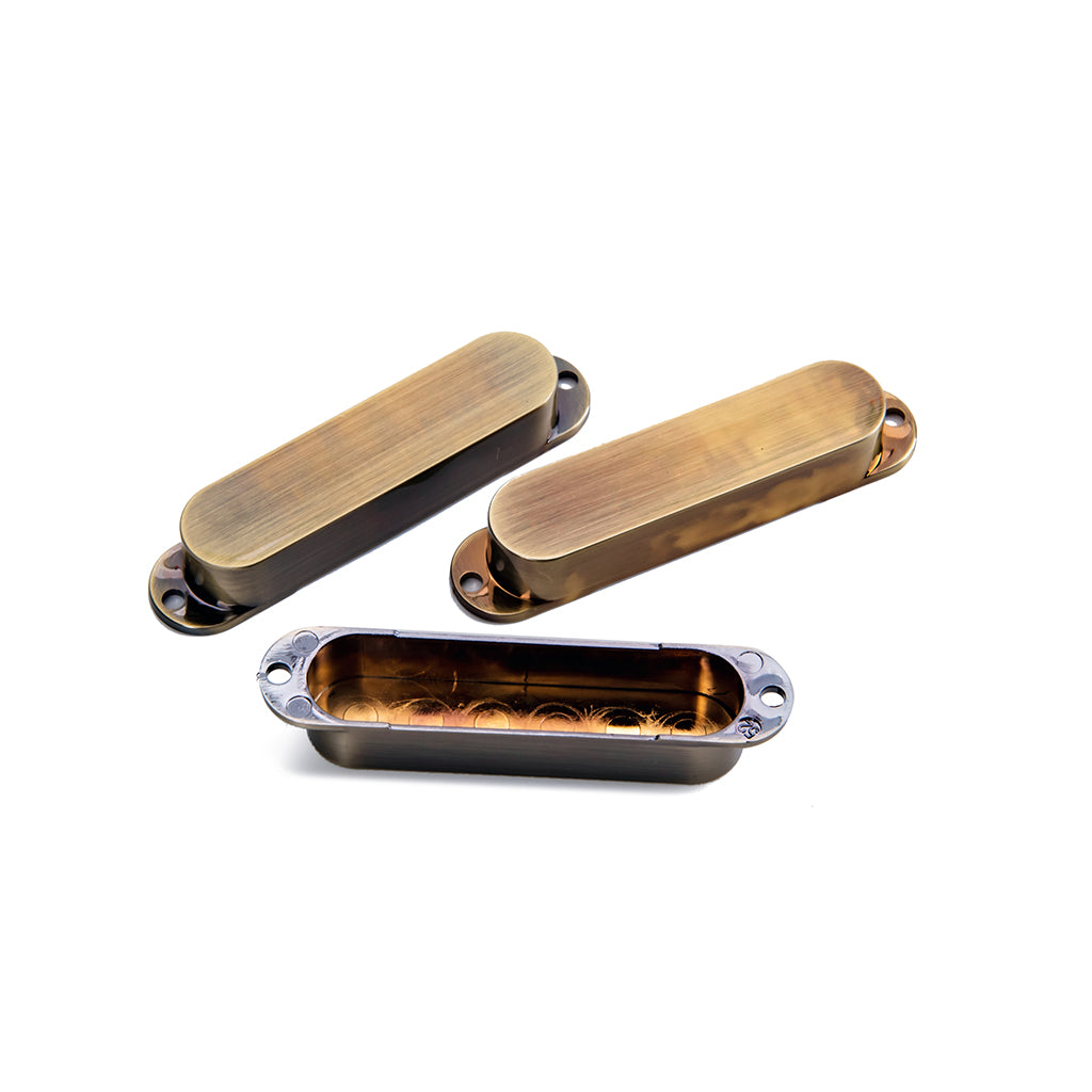 Bronze No Hole Closed Single Coil Pick up Covers For Strat Style Electric Guitar