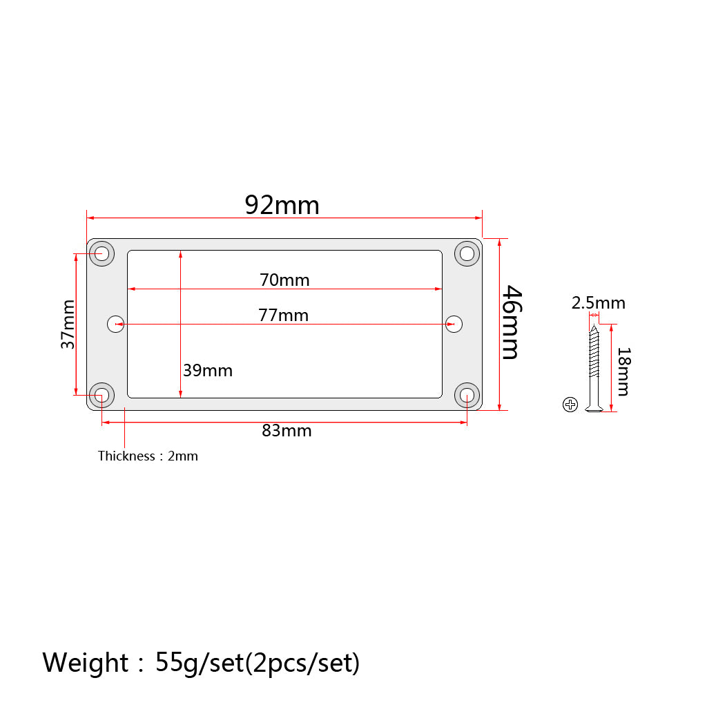 Guitar Pickup Frame cover Humbucker Pickup Frames bridge Pickup Mounting Ring Curved Tapered