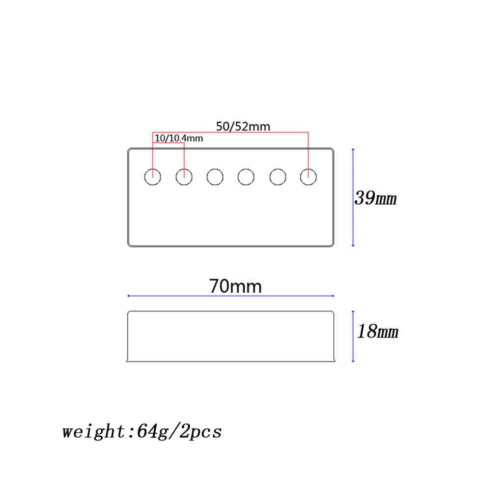 2Pcs Humbucker Pickup Covers For Electric Guitar Parts Accessories Neck Bridge