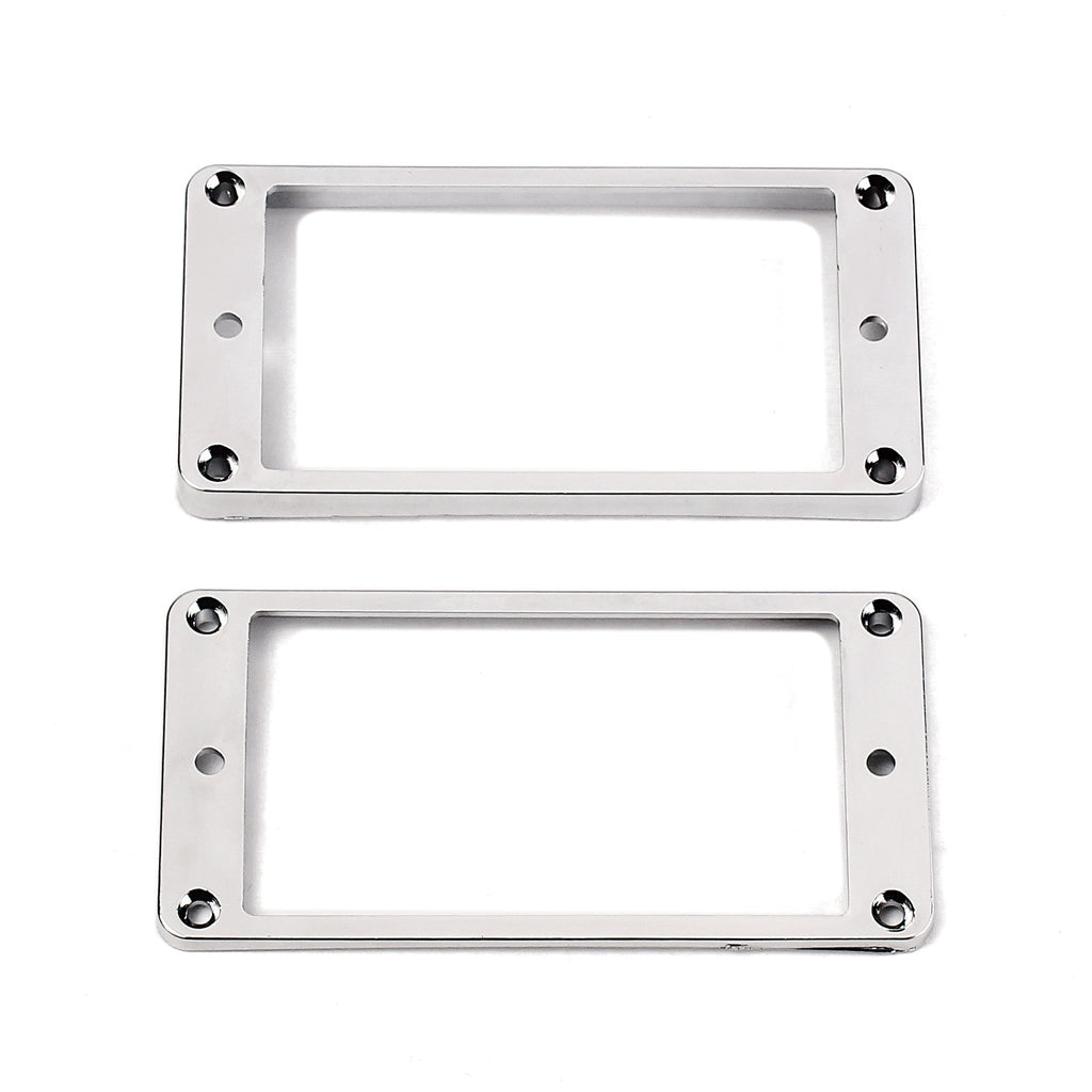 Pickup mounting ring curved bottom, frame, Chrome set of 2 neck and bridge for LP