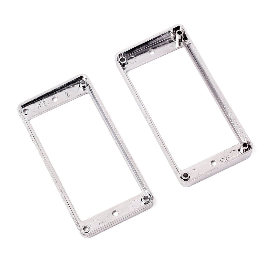 Pickup mounting ring curved bottom, frame, Chrome set of 2 neck and bridge for LP