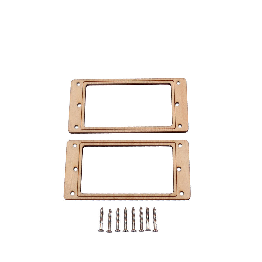 Pickup mounting ring curved bottom, frame, Maple set of 2 neck and bridge for LP