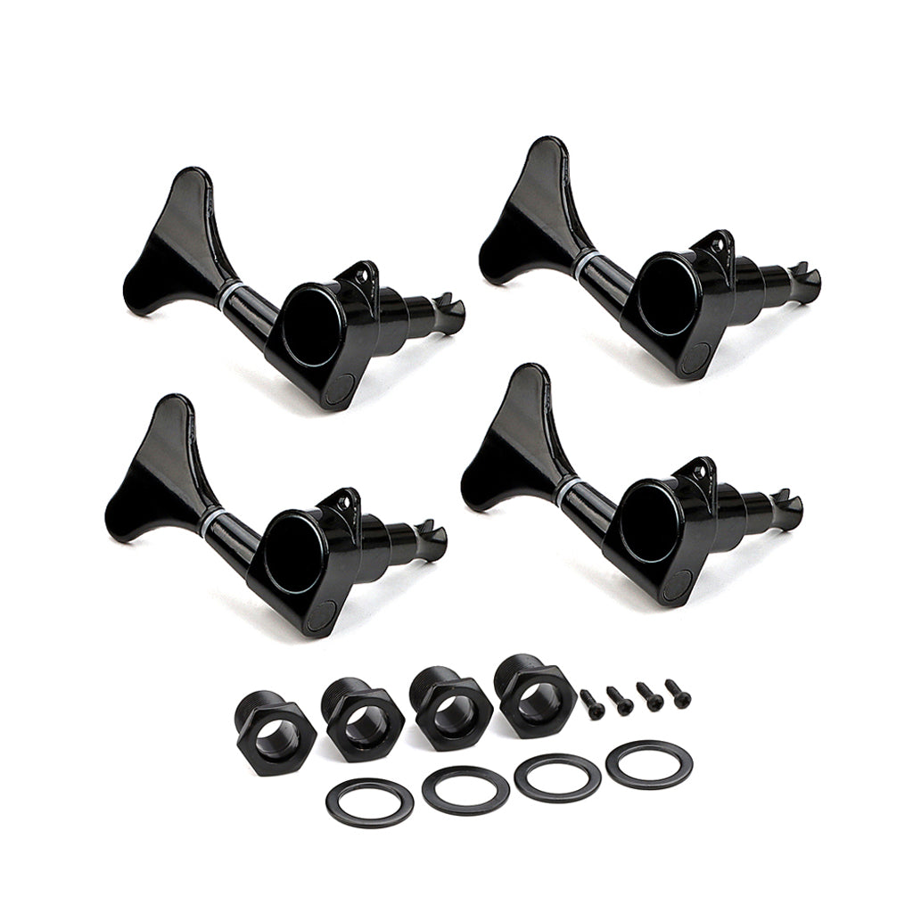 4R Sealed Bass Guitar Tuning Pegs Keys Machine Head Tuners for Electric Bass Guitar Parts Black