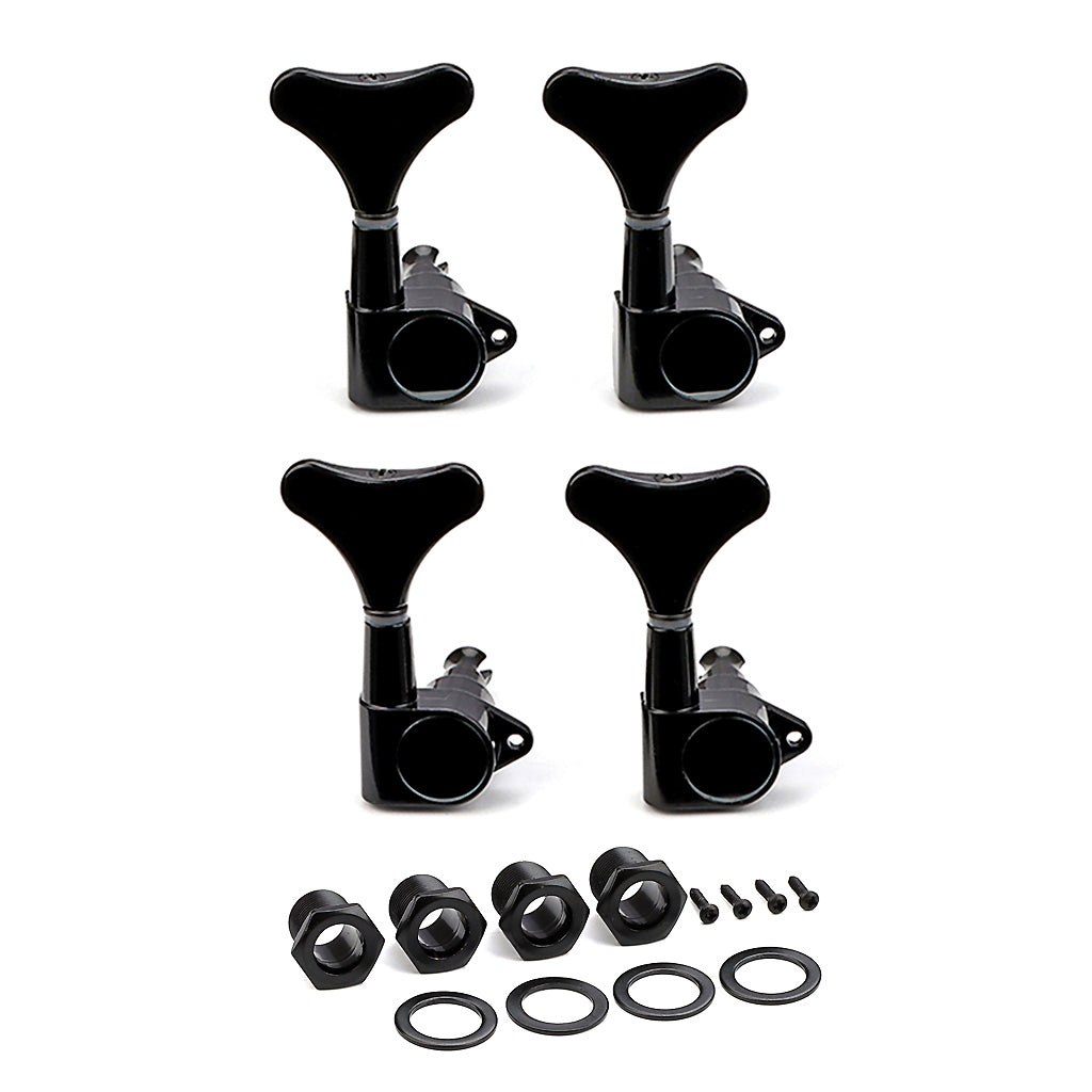 4R Sealed Bass Guitar Tuning Pegs Keys Machine Head Tuners for Electric Bass Guitar Parts Black