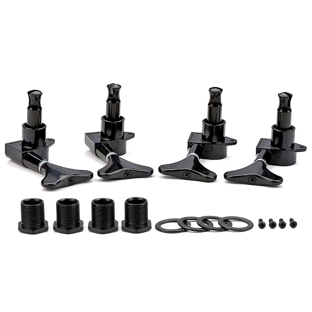 4R Sealed Bass Guitar Tuning Pegs Keys Machine Head Tuners for Electric Bass Guitar Parts Black