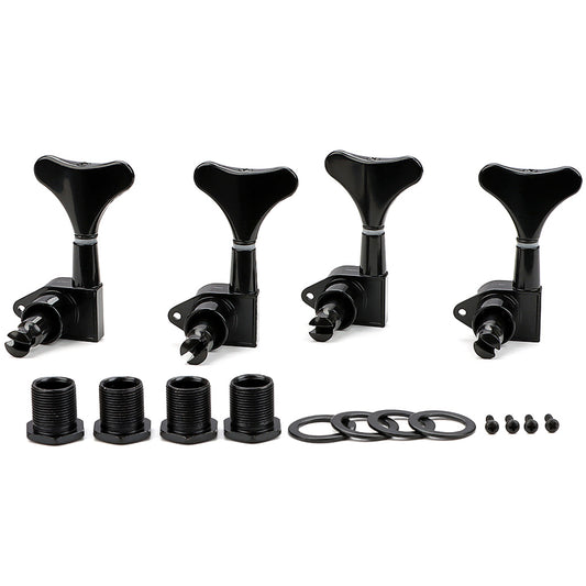 4R Sealed Bass Guitar Tuning Pegs Keys Machine Head Tuners for Electric Bass Guitar Parts Black