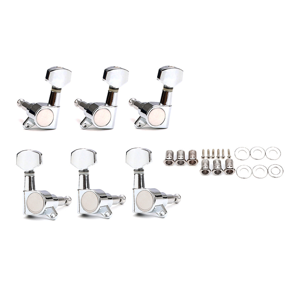 3L3R Guitar Tuner Pegs Sealed Guitar Tuning Pegs Machine Heads for Acoustic or Electric Guitar Small Square Buttons