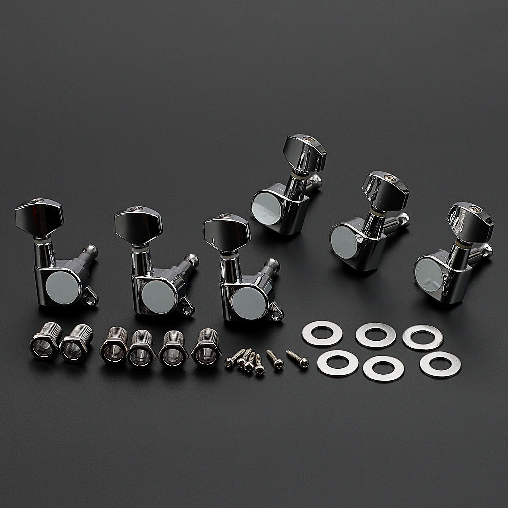 3L3R Guitar Tuner Pegs Sealed Guitar Tuning Pegs Machine Heads for Acoustic or Electric Guitar Small Square Buttons