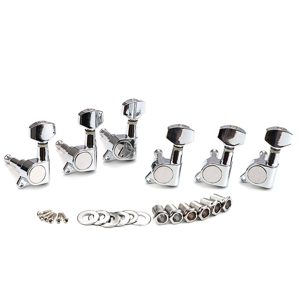 6L Guitar Tuner Pegs Sealed Guitar Tuning Pegs Machine Heads for Acoustic or Electric Guitar Small Square Buttons