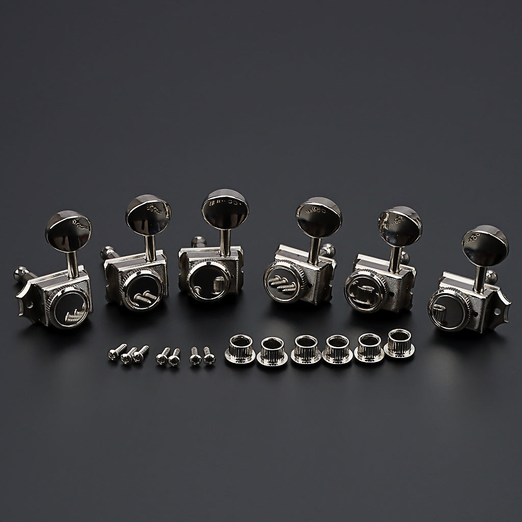 6 inline Vintage Guitar Locking Tuners Tuning Pegs Keys Machine Heads Set for Electric Guitar Left Hand