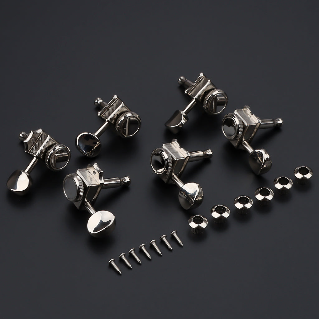 6 inline Vintage Guitar Locking Tuners Tuning Pegs Keys Machine Heads Set for Electric Guitar Left Hand