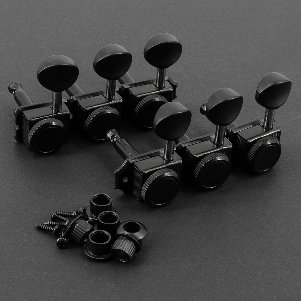 Left Hand 6 inline Vintage Guitar Locking Tuners Tuning Pegs Keys Machine Heads Set for Electric Guitar Black