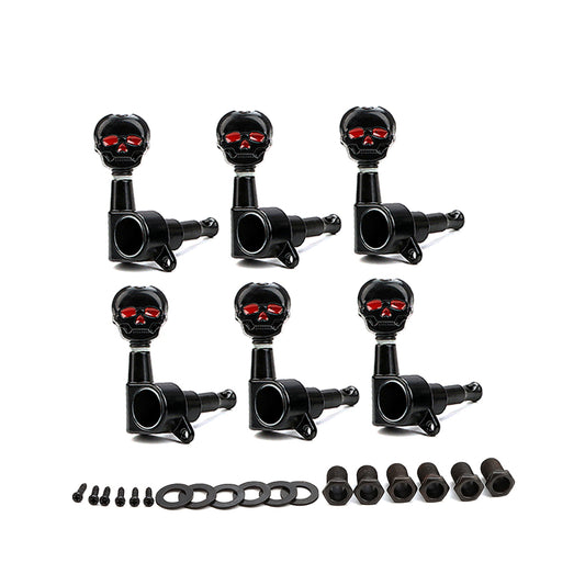 6R Guitar Tuner Pegs Skull Button Tuning Pegs Keys Tuner Machine Heads for Electric Acoustic Guitar Replacement Parts