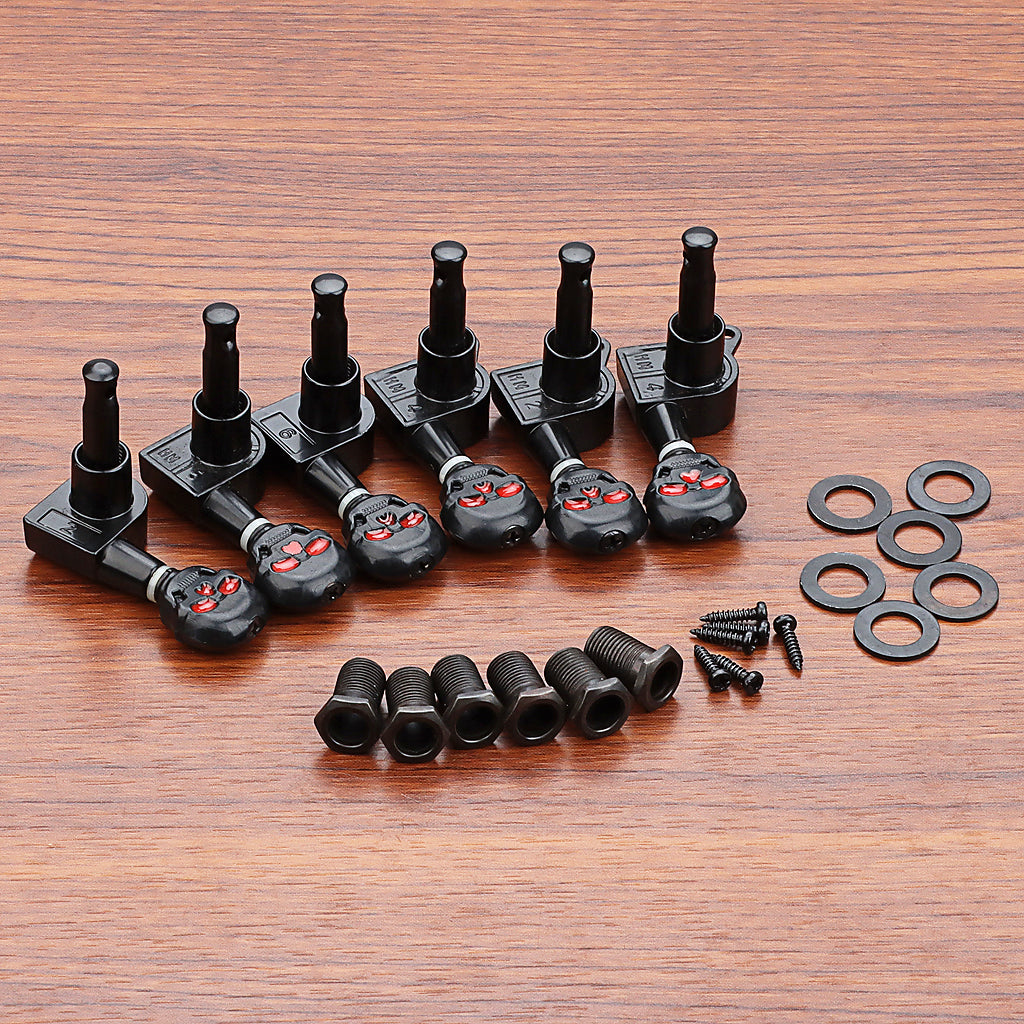 6R Guitar Tuner Pegs Skull Button Tuning Pegs Keys Tuner Machine Heads for Electric Acoustic Guitar Replacement Parts