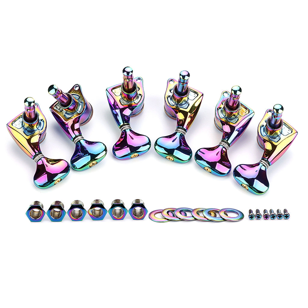 Guyker Guitar Locking Tuners Lock String Tuning Key Pegs Machine Head Replacement for ST TL SG LP-Chameleon Rainbow