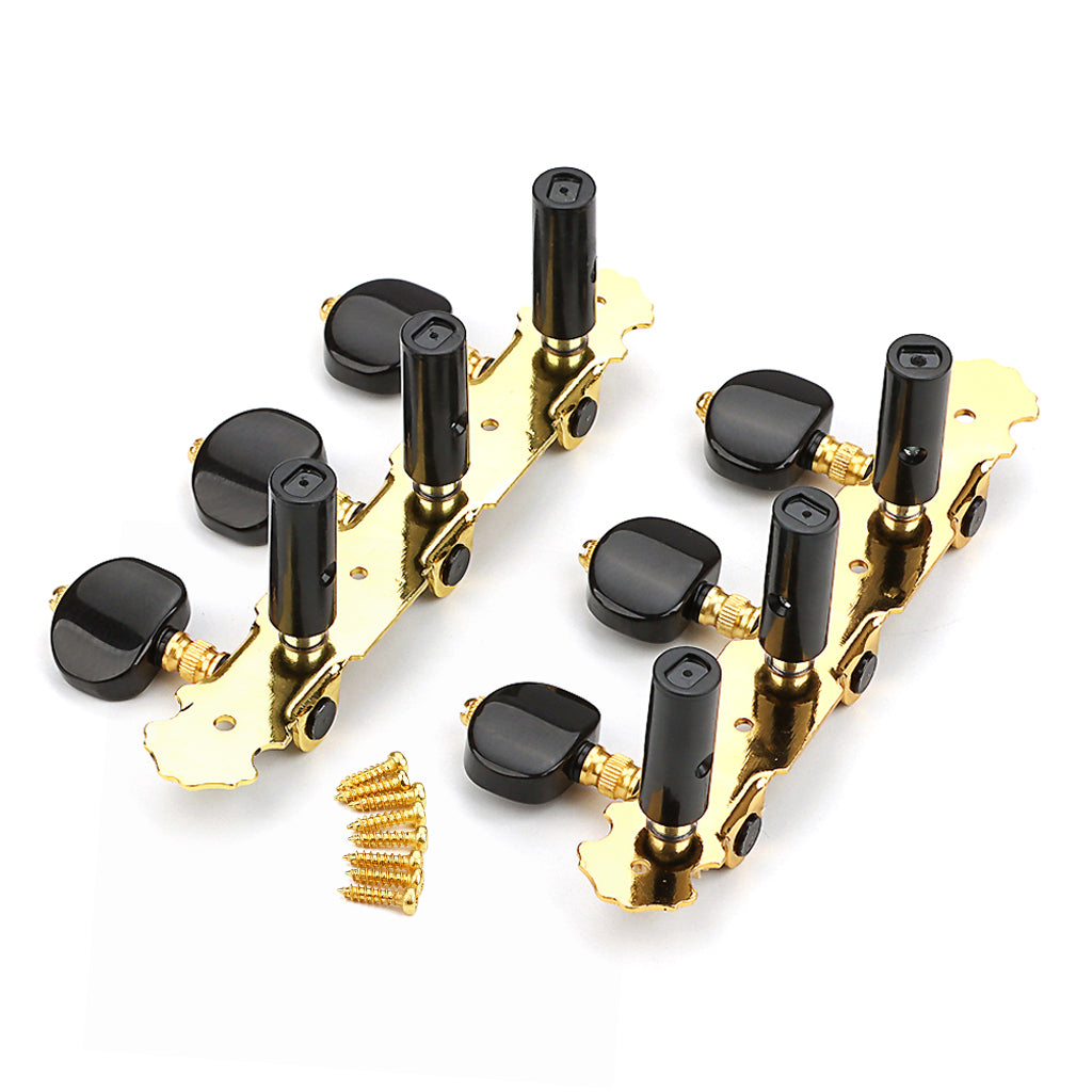 Black & Gold Guitar Machine Heads Tuning Keys Pegs for Classical Guitar Ratio 1:18