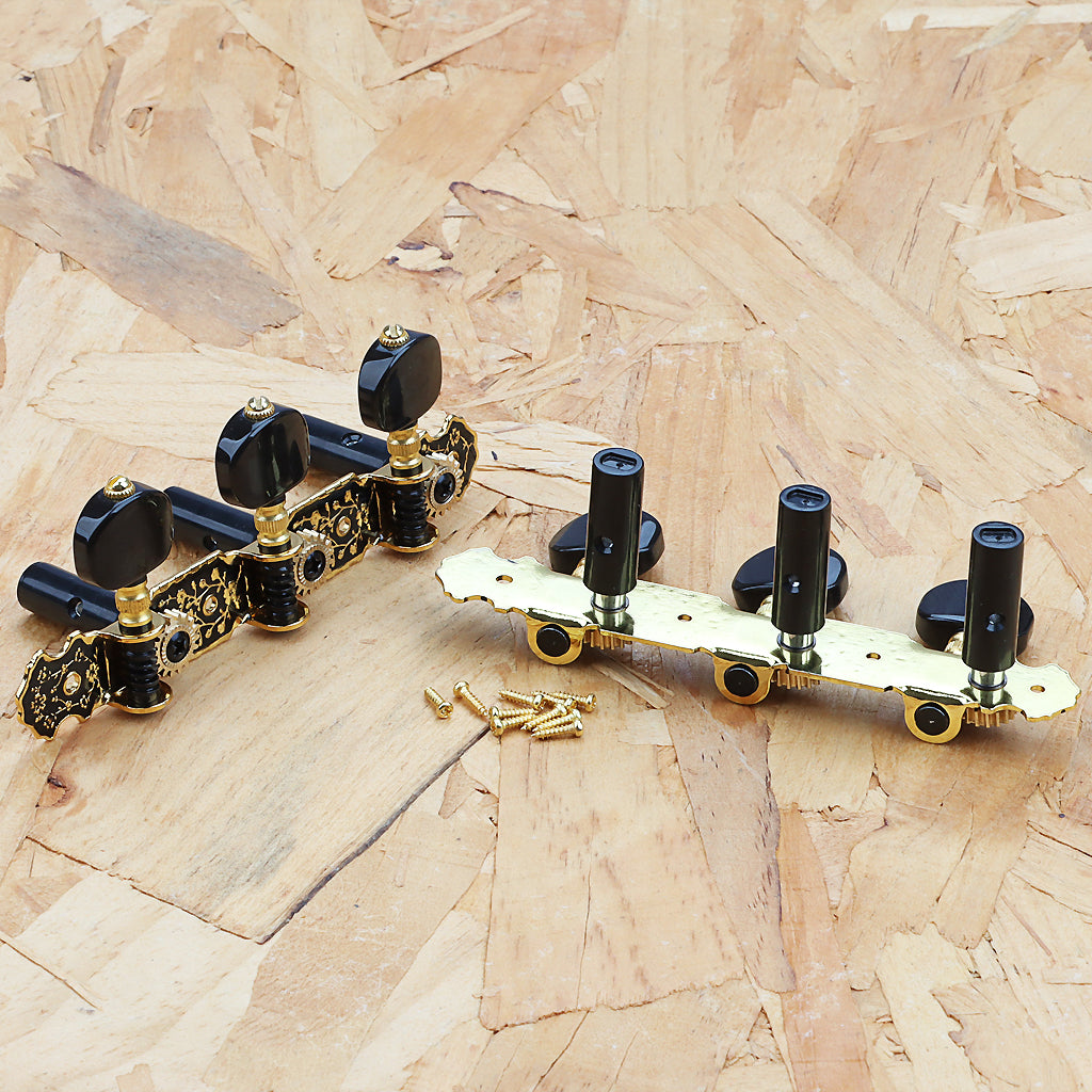 Black & Gold Guitar Machine Heads Tuning Keys Pegs for Classical Guitar Ratio 1:18