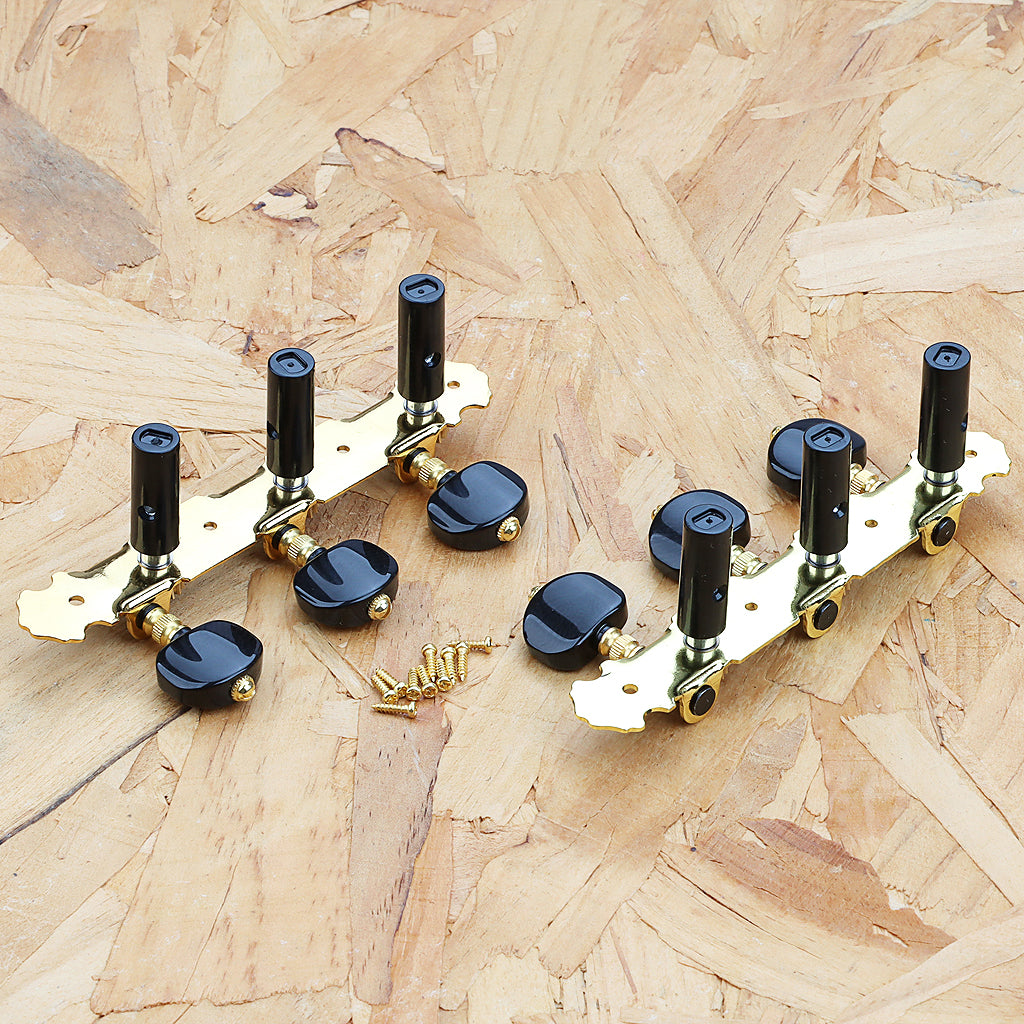 Black & Gold Guitar Machine Heads Tuning Keys Pegs for Classical Guitar Ratio 1:18