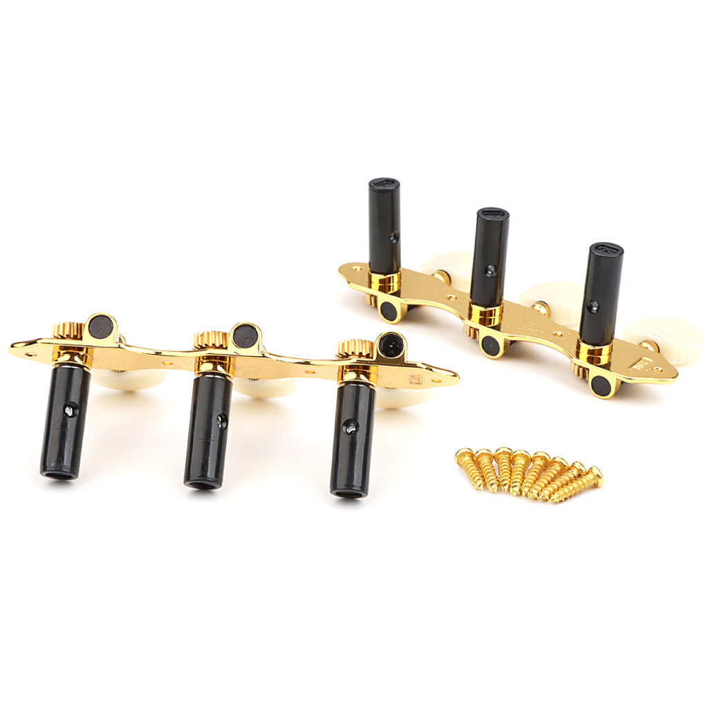 3+3 Classical Guitar String Tuning Pegs Keys Guitar tuners Machines Heads Set for Classical Guitar, Gold & Black