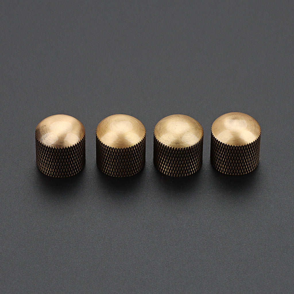 4Pcs Guitar Knobs Metal Dome Top Guitar Volume Tone Control Knobs For Electric Guitar Bass Bronze