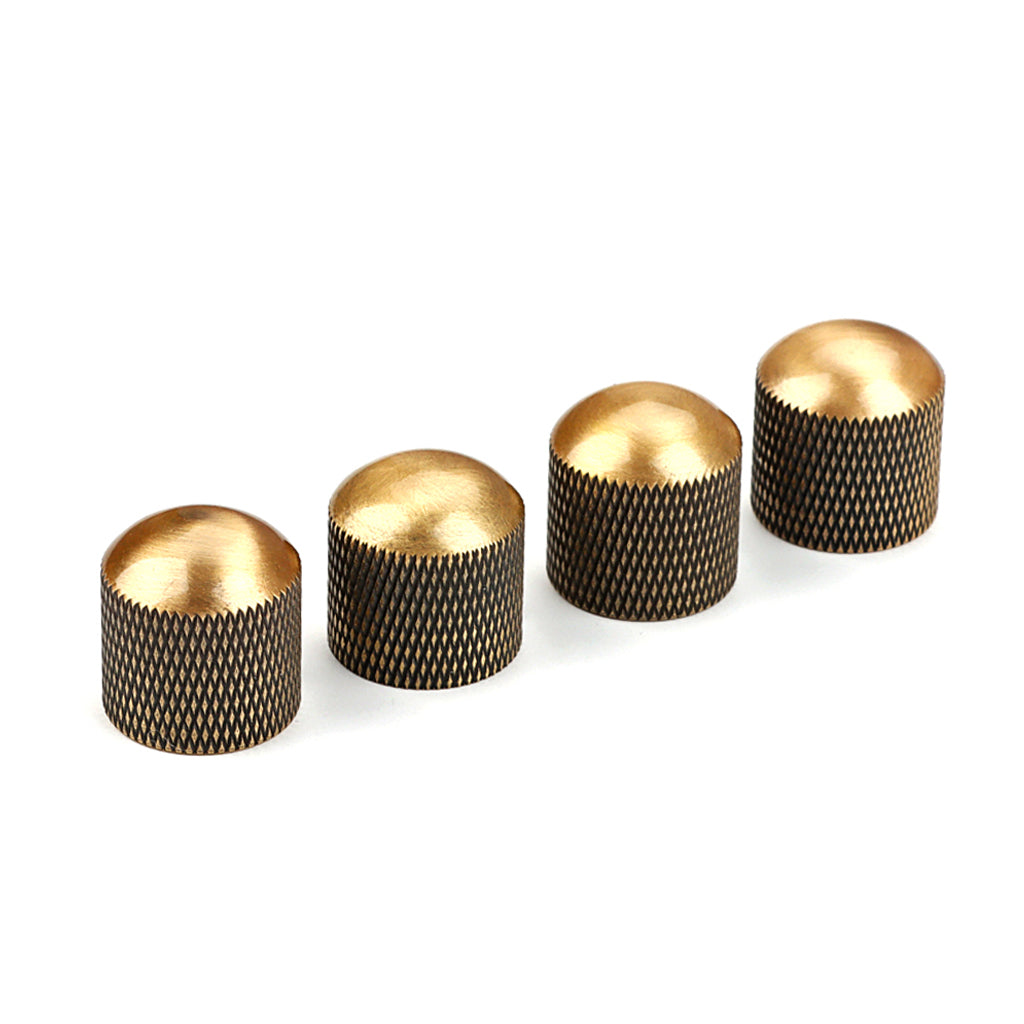 4Pcs Guitar Knobs Metal Dome Top Guitar Volume Tone Control Knobs For Electric Guitar Bass Bronze