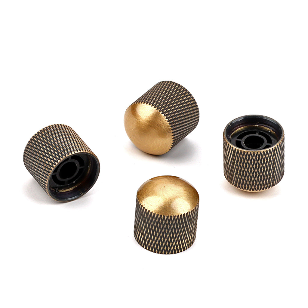 4Pcs Guitar Knobs Metal Dome Top Guitar Volume Tone Control Knobs For Electric Guitar Bass Bronze