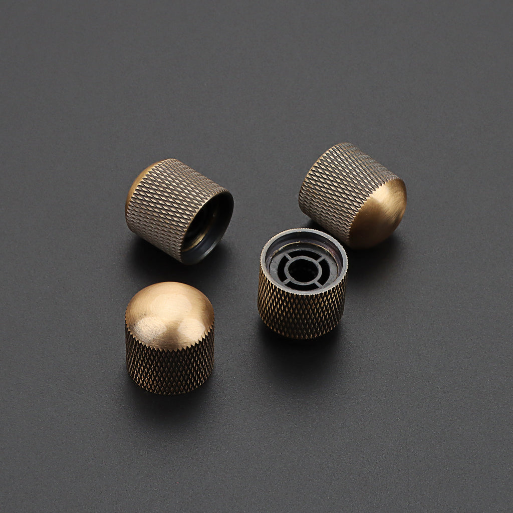 4Pcs Guitar Knobs Metal Dome Top Guitar Volume Tone Control Knobs For Electric Guitar Bass Bronze