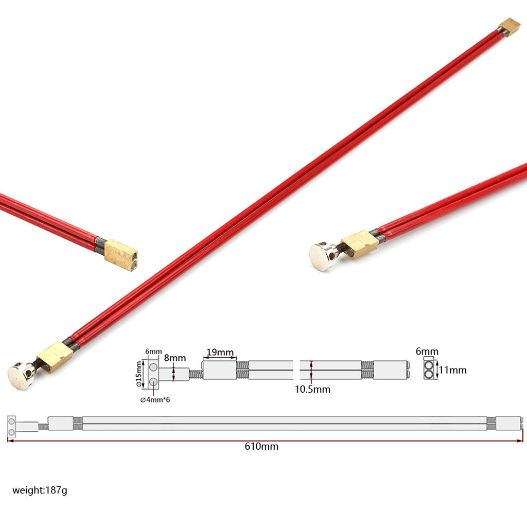 Two Way & Two Course Adjustable Truss Rod with Brass Head for Bass Electric Guitar Parts