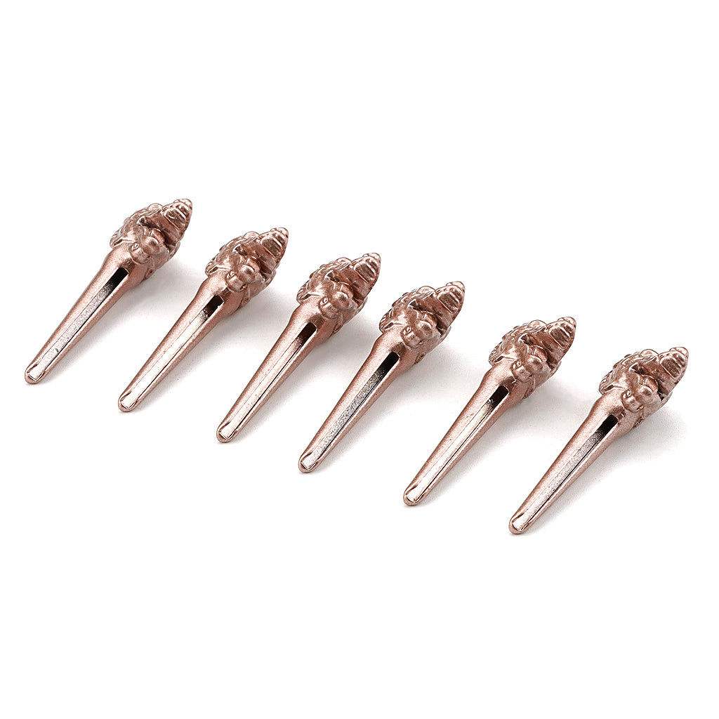 6x Pink Dragon Head Metal Acoustic Guitar Bridge Pins Strings Fixed Cone