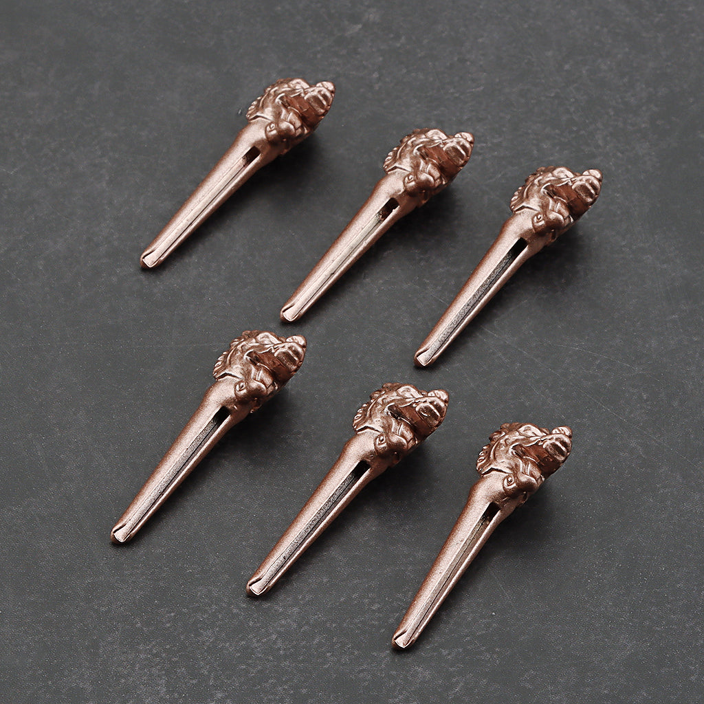 6x Pink Dragon Head Metal Acoustic Guitar Bridge Pins Strings Fixed Cone