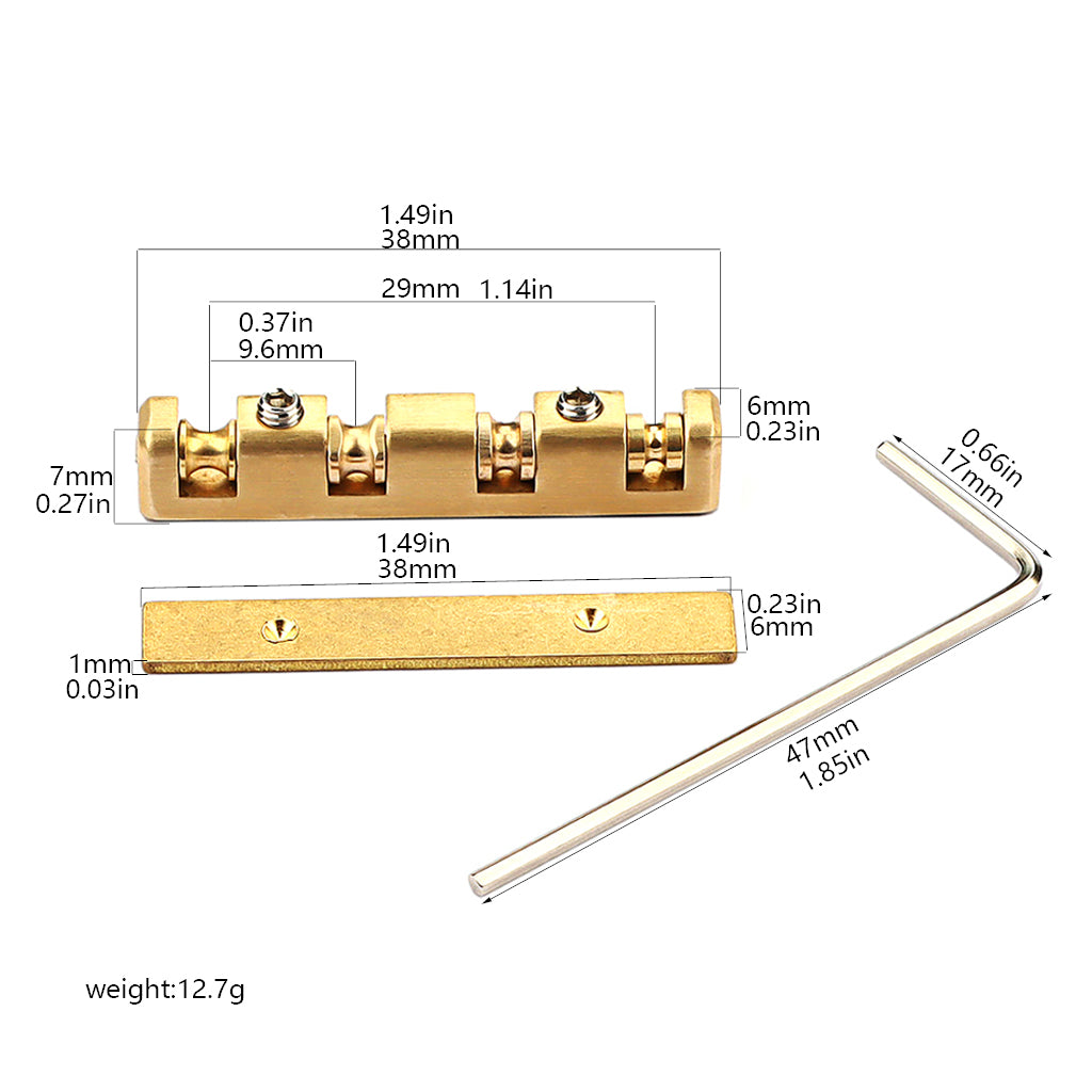 42mm Adjustable Bell Brass Nut Guitar Bridge Nut Split Regulation Nut for ST Guitar Replacement Parts